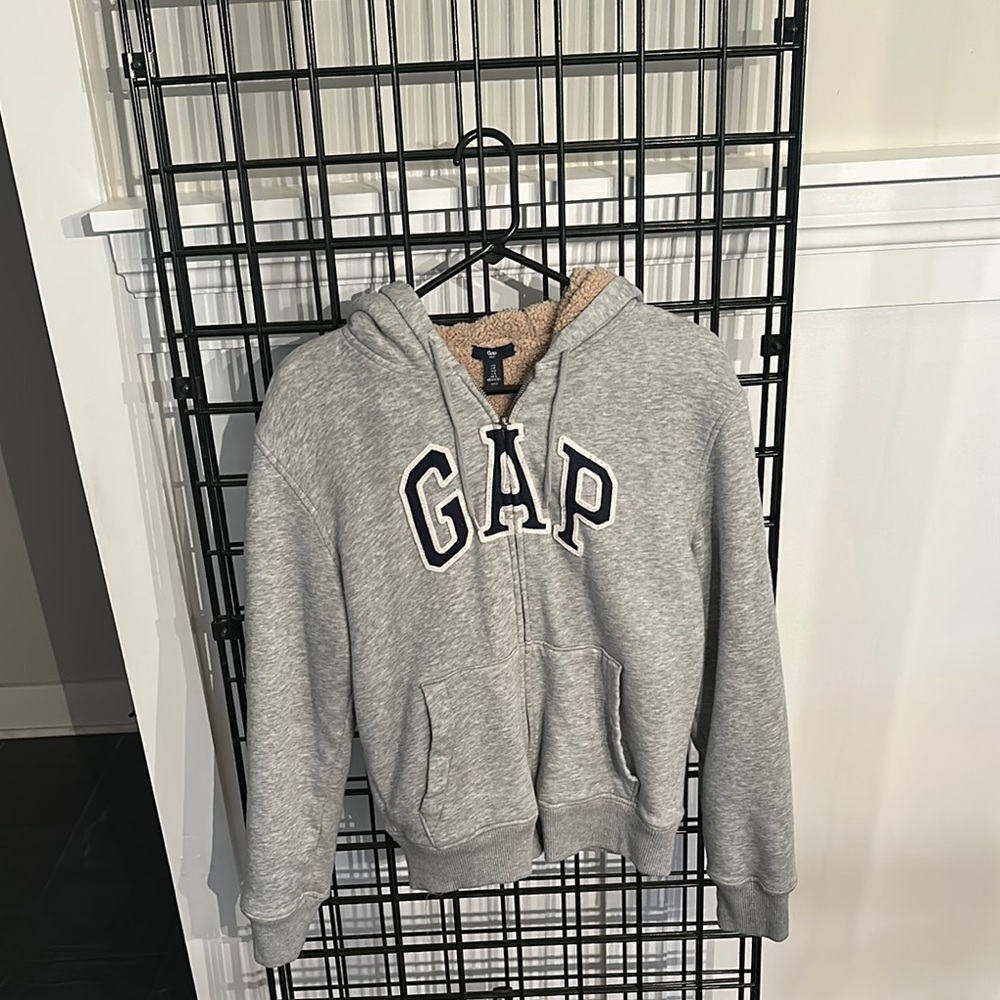 Grey GAP Sherpa Lined Hoodie